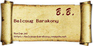 Belcsug Barakony névjegykártya